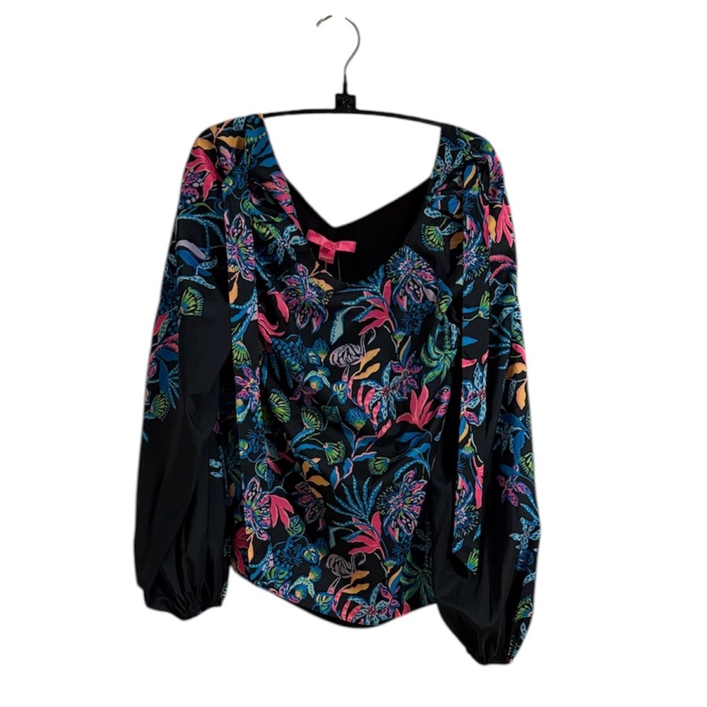 Lilly Pulitzer Imani Long Sleeve Top (Onyx) (NWT) (Size: Small)